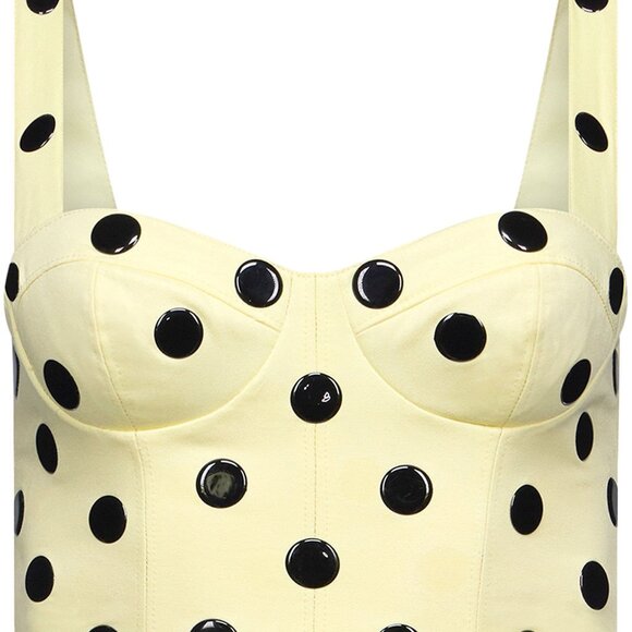 Area polka dot-appliqué cropped top - Picture 1 of 1